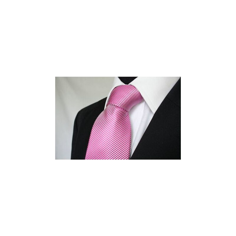 Šperky LAFIRA Style Pánská růžová klasická kravata s proužky - 8 cm