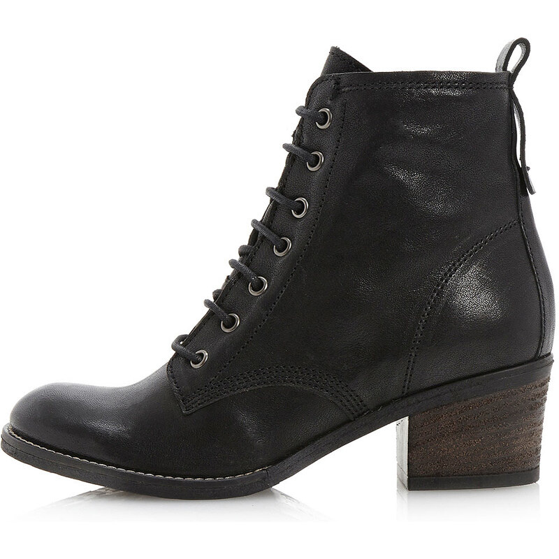 Topshop **Peetons Lace Up Heeled Leather Boots by Dune