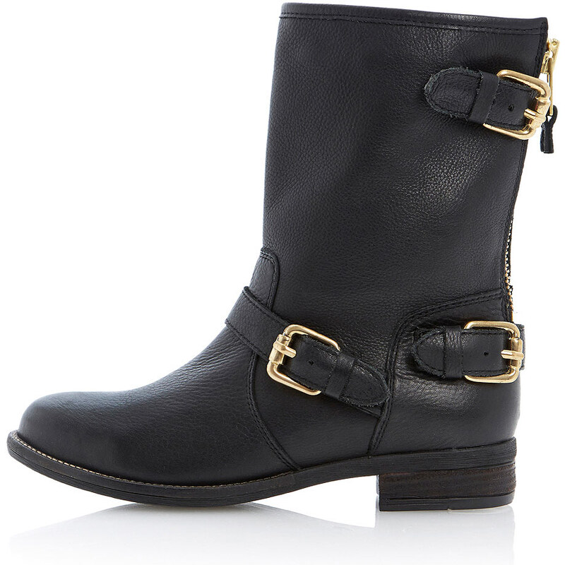 Topshop **Riff Leather Biker Boots by Dune