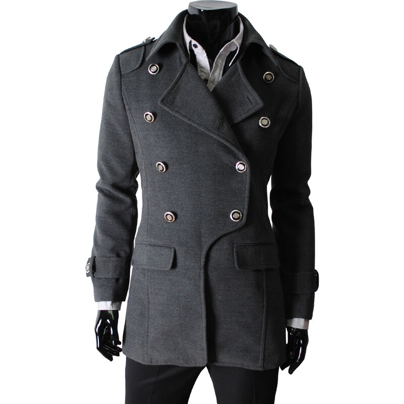 Pánský kabát Rombo šedý AKCE