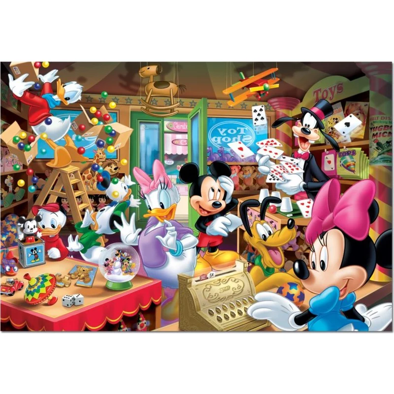 poškozený obal: Puzzle EDUCA 1000 dílků - Hračkářství u Mickeyho Mouse ...