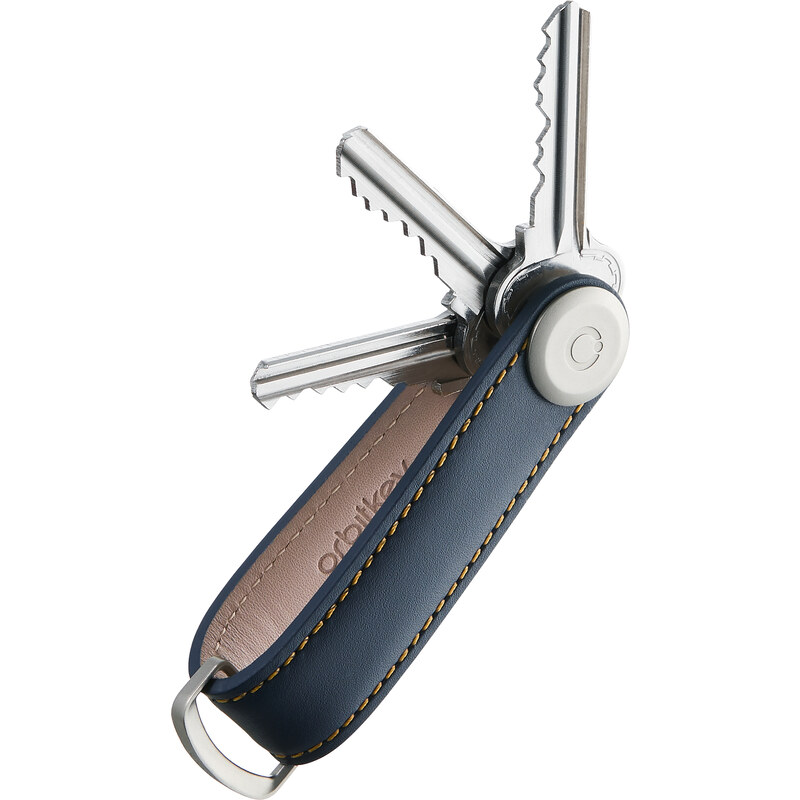 Kožená klíčenka Orbitkey 2.0 Navy Tan tmavě modrá se světlým