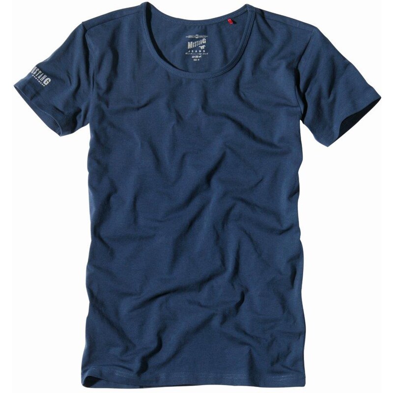 MUSTANG Pánské tmavě modré tričko s krátkým rukávem Pure Basic