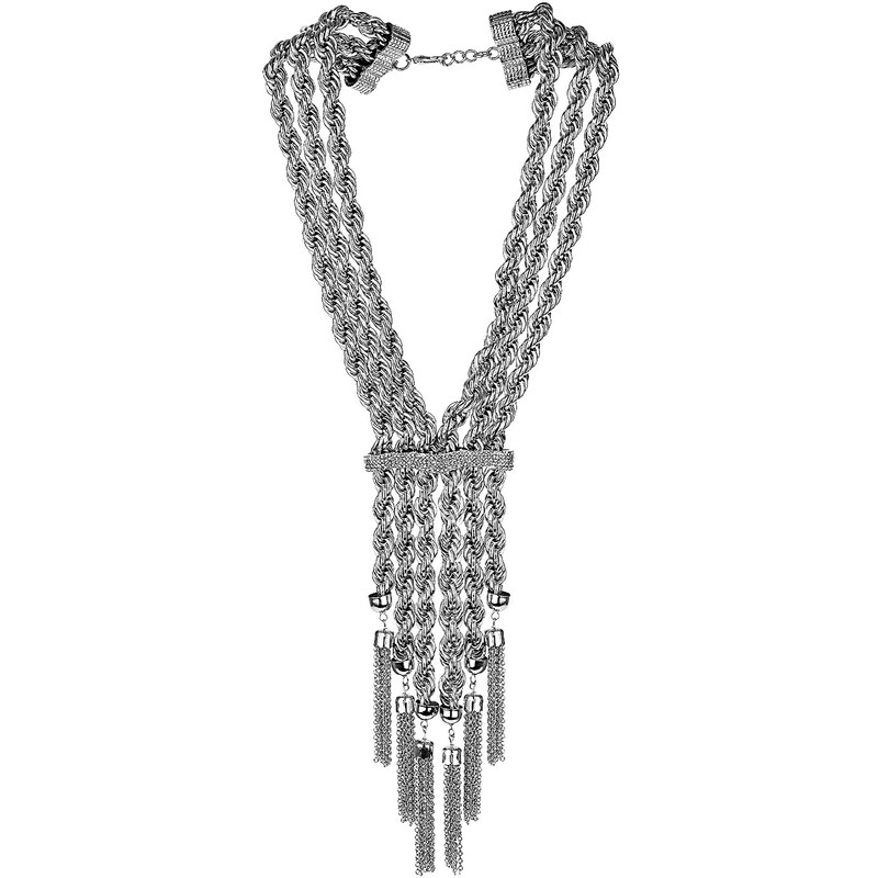 Topshop Premium Silver Twisted Chain Necklace
