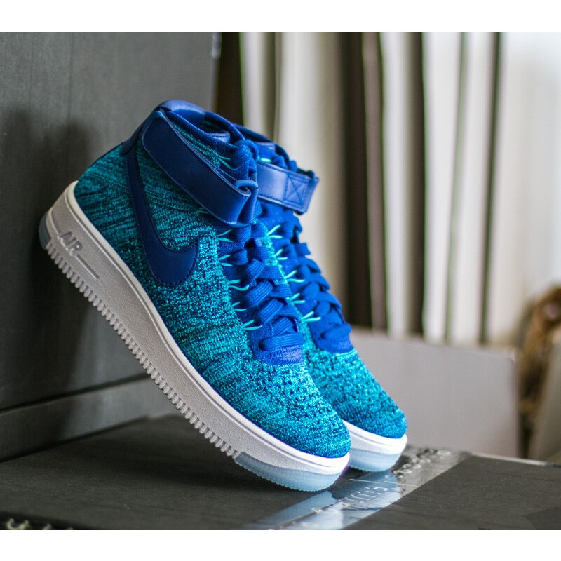 W Nike Air Force 1 Flyknit Blue Lagoon/ Deep Royal Blue