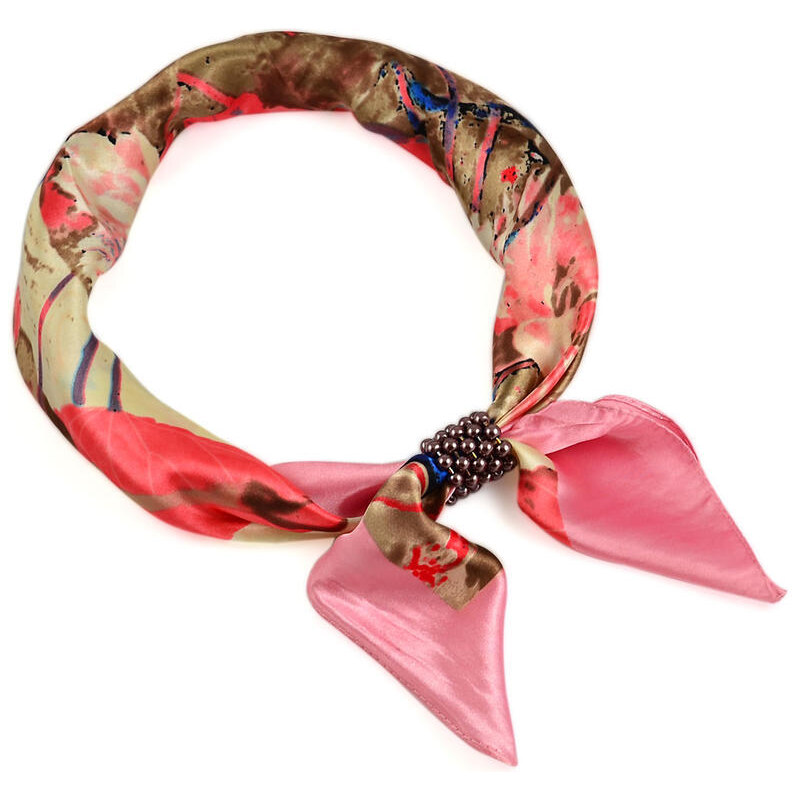 Bijoux Me Šátek s bižuterií Letuška Light - růžový s potiskem