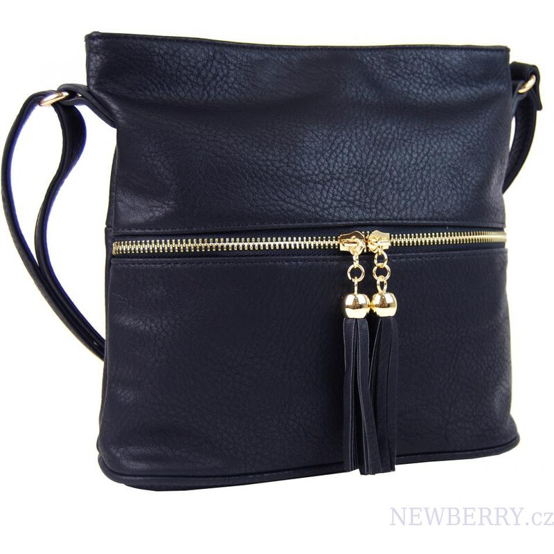 New Berry Malá crossbody kabelka se zlatým zipem NH6020 tmavě modrá