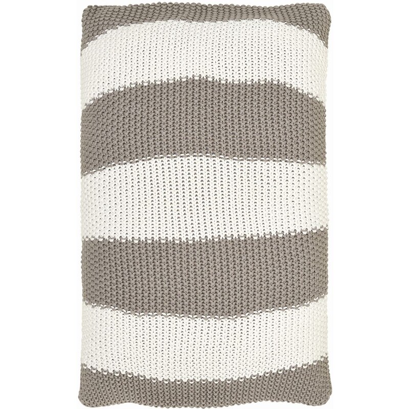 Green Gate Bavlněný pletený povlak na polštář Stripe warm grey