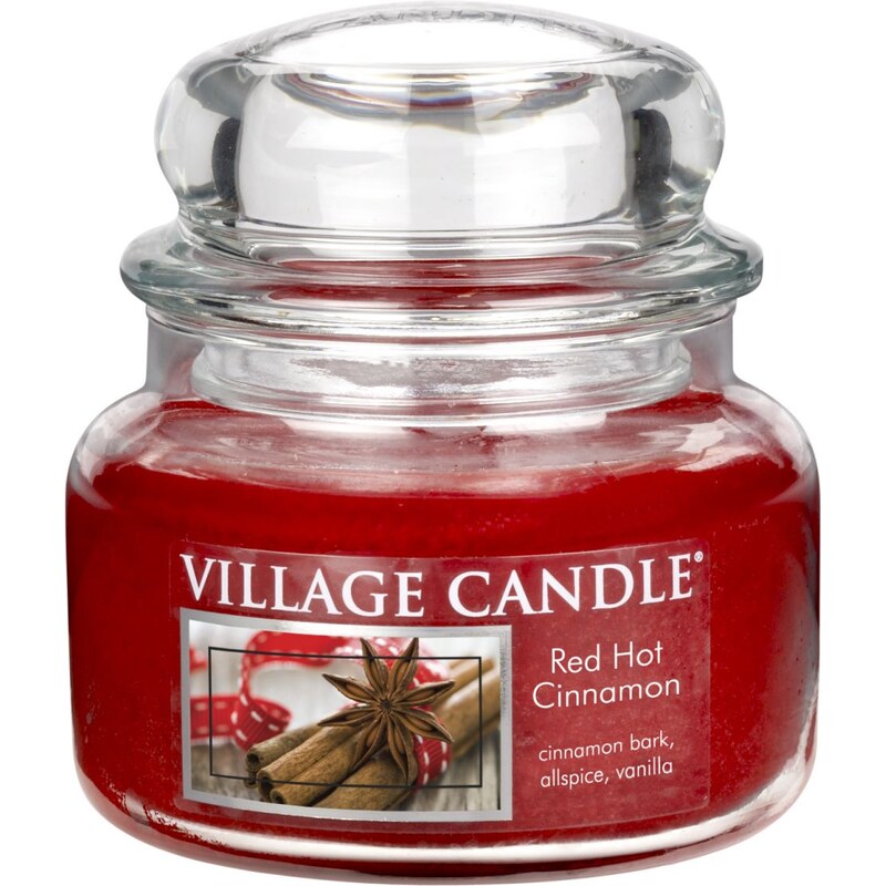 Village Candle Svíčka ve skle Red Hot Cinnamon - malá