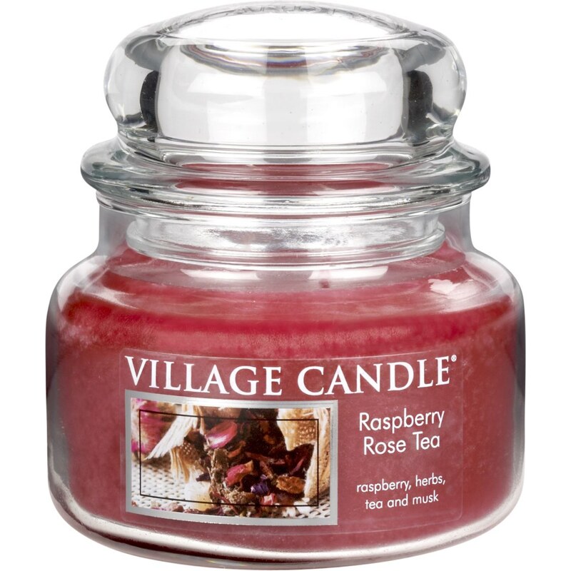 Village Candle Svíčka ve skle Raspberry & Rose tea - malá