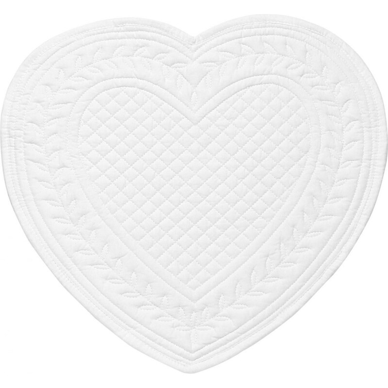 Côté Table Látkové prostírání srdce - bílé 30 cm