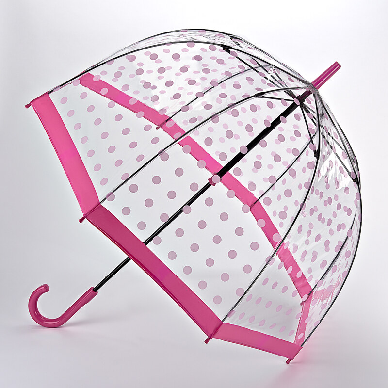 Průhledný deštník fulton BIRDCAGE-2 PINK
