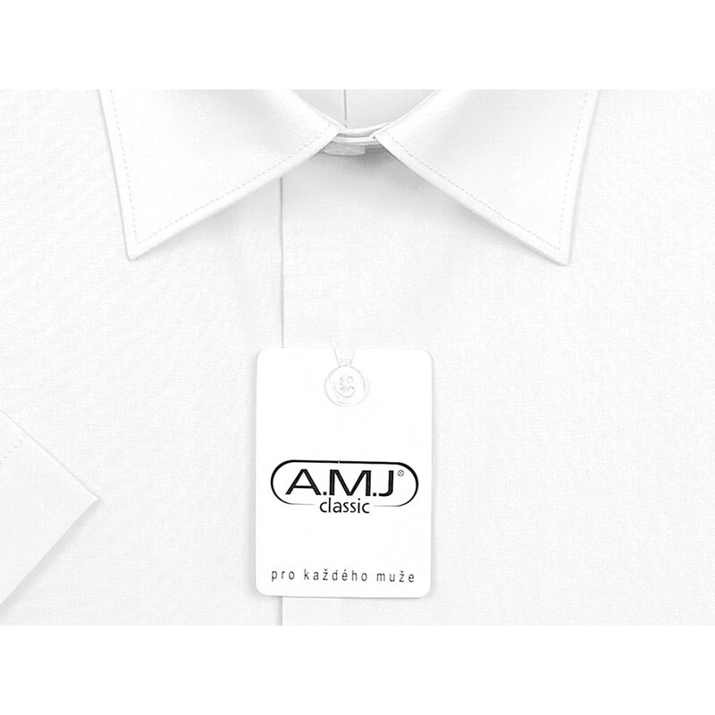 Pánská košile AMJ jednobarevná JK018, bílá, krátký rukáv