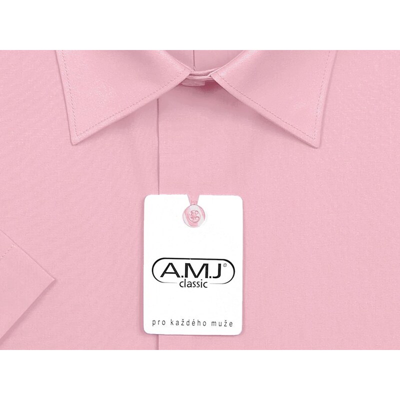 Pánská košile AMJ jednobarevná JK090, fialková, krátký rukáv