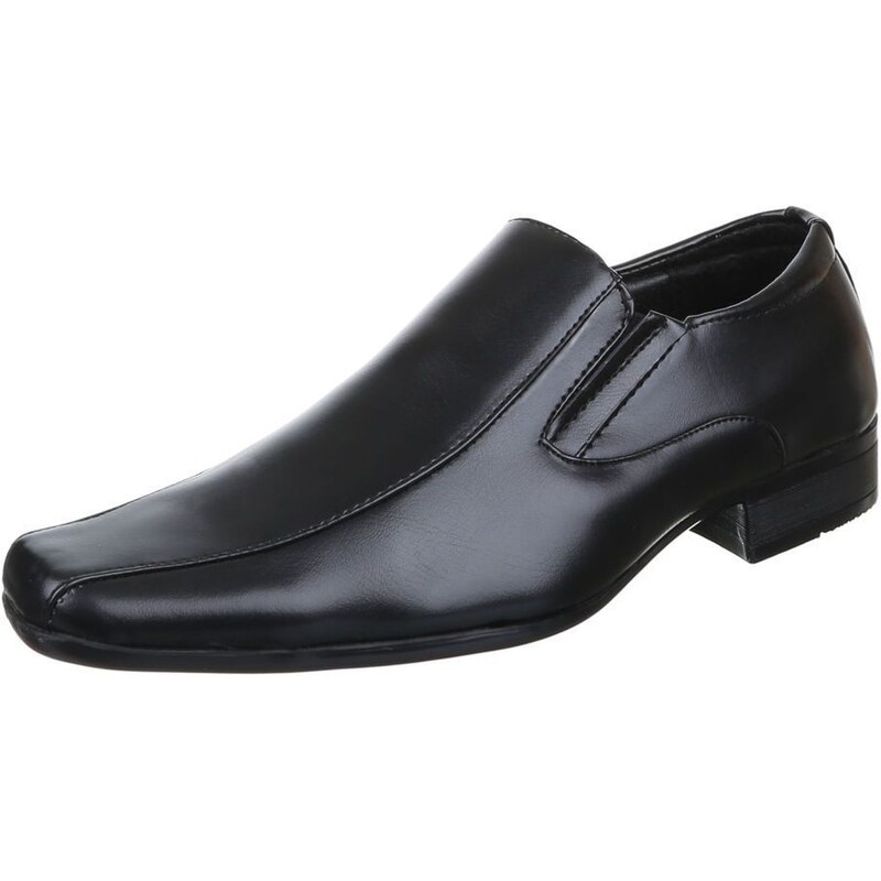 Pánské černé boty s rovnou špičkou nazouvací ke kalhotám na podpatku -  39713-black!SET - GLAMI.cz