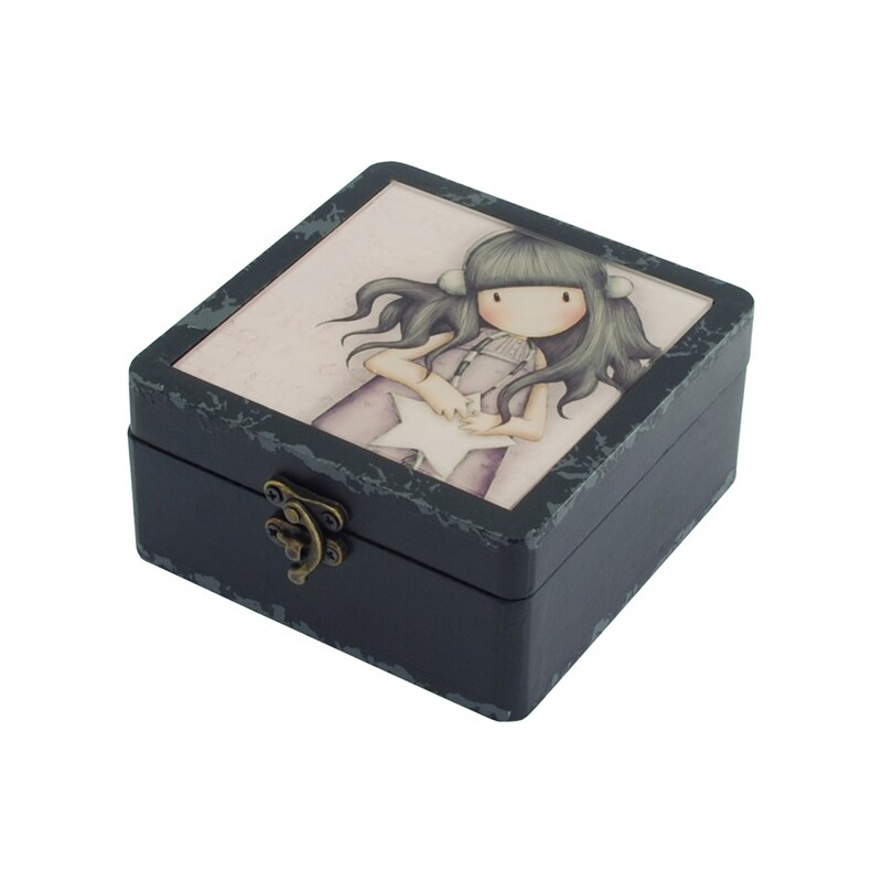 Santoro London - Dřevěná dekorativní krabička (malá) - Gorjuss - All These Words černá, fialová;černá, fialová