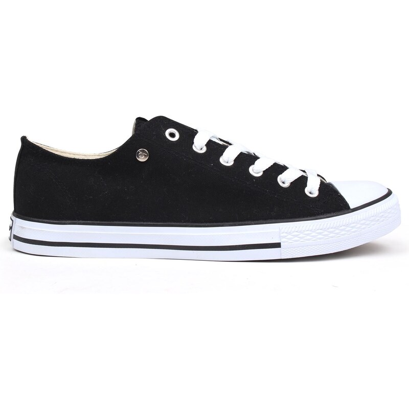 Dunlop Mens Canvas Low Top Trainers, black