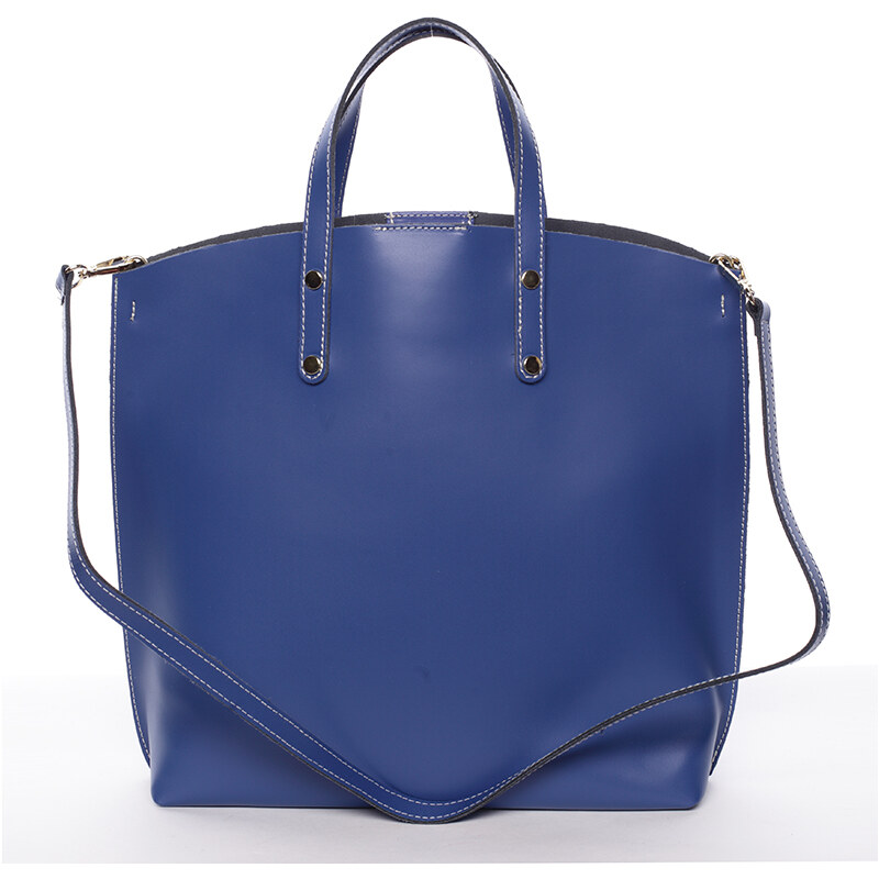 Dámská kožená kabelka do ruky modrá - ItalY Sydney modrá