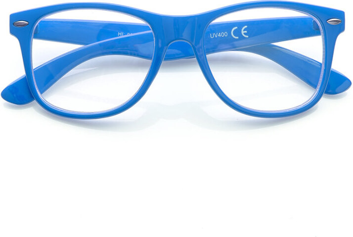 Sunmania Modré čiré imidžové brýle Wayfarer