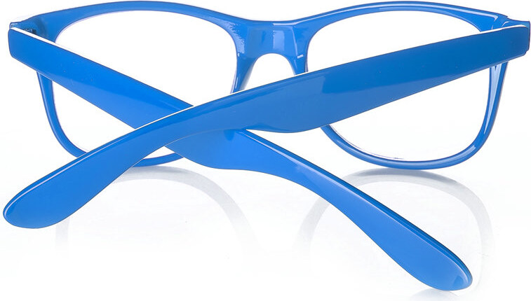 Sunmania Modré čiré imidžové brýle Wayfarer