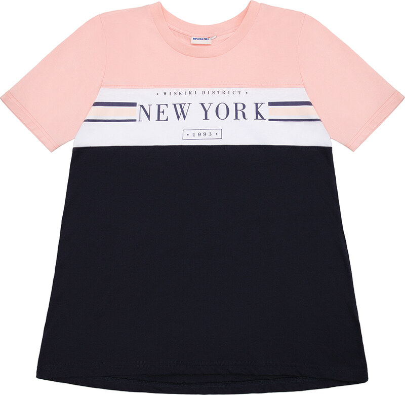 Winkiki Kids Wear Dívčí tunika New York - růžová/navy