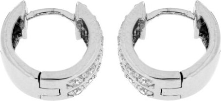 Zlatnictví U Kostela Stříbrné náušnice kroužky s třpytivými zirkony AE3844