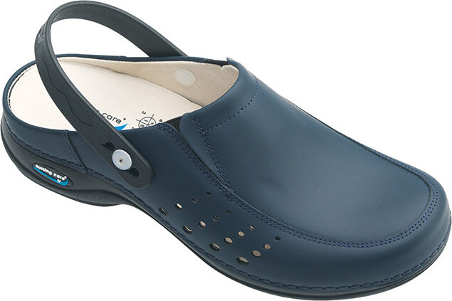 Nursing Care BERLIM WG4AP03 pracovní kožená pratelná obuv s certifikací unisex s páskem tmavě modrá