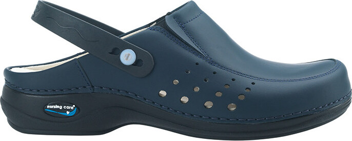 Nursing Care BERLIM WG4AP03 pracovní kožená pratelná obuv s certifikací unisex s páskem tmavě modrá