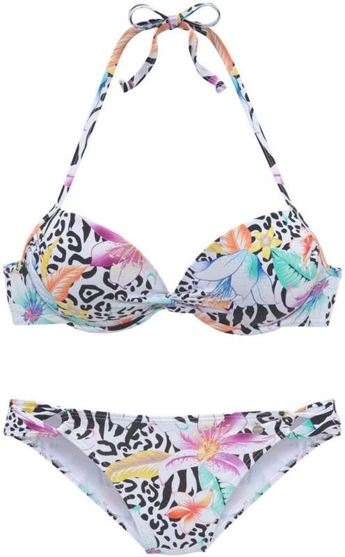 LASCANA Bikiny tyrkysová / světle žlutá / světle fialová / oranžová / černá / bílá