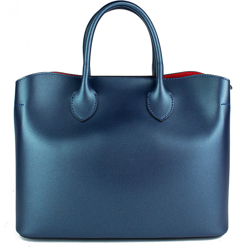 GIOSTRA Italská kožená kabelka Erica Tmavě modrá