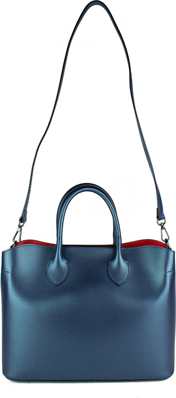 GIOSTRA Italská kožená kabelka Erica Tmavě modrá