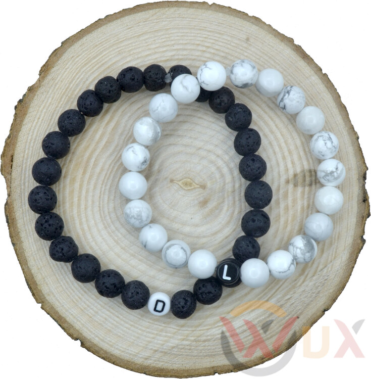 WUX Lávový a Howlitový Pár s iniciály