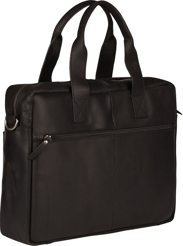 Kožená taška na notebook Burkely River - černá