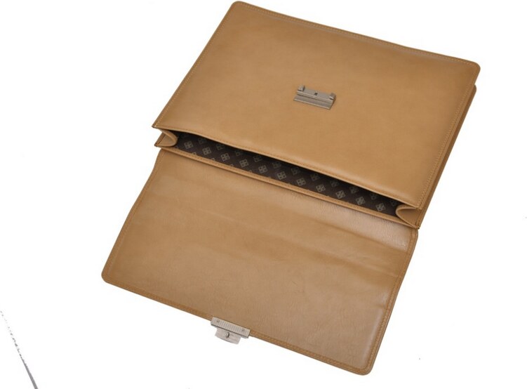 Kabelky od Hraběnky Kožená ručně šitá pánská aktovka SIDON - česká výroba; béžová