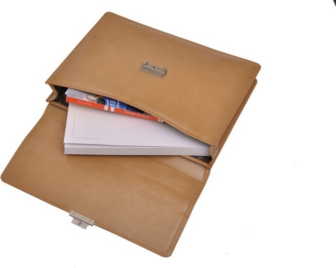 Kabelky od Hraběnky Kožená ručně šitá pánská aktovka SIDON - česká výroba; béžová