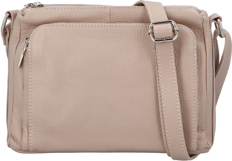 Delami Vera Pelle Stylová dámská kožená crossbody Robertina, růžová