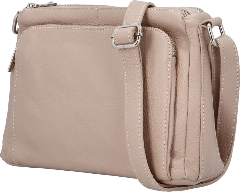 Delami Vera Pelle Stylová dámská kožená crossbody Robertina, růžová