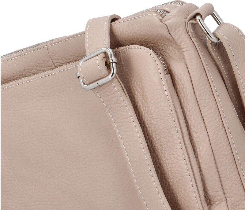 Delami Vera Pelle Stylová dámská kožená crossbody Robertina, růžová