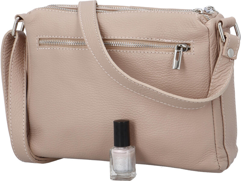 Delami Vera Pelle Stylová dámská kožená crossbody Robertina, růžová