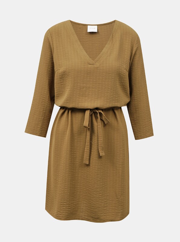 Khaki šaty se zavazováním VILA Lovie - Dámské