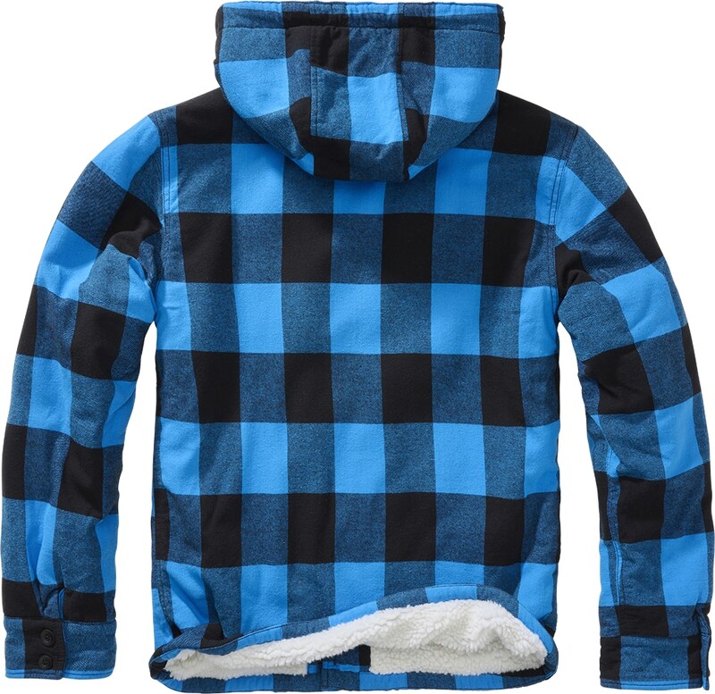 Bunda Brandit Lumberjacket Hooded - modrá-černá, L