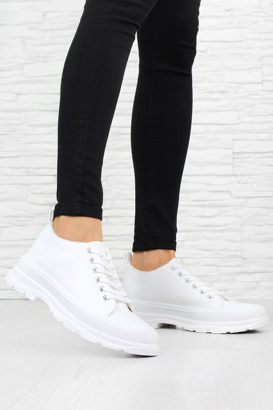 Prety Zateplené bílé tenisky 14004-8WH