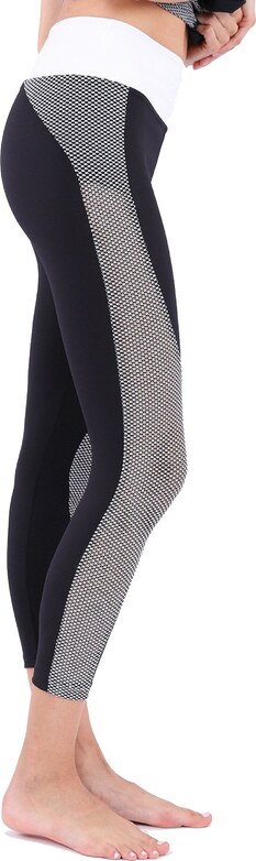 Sportovní Legíny Freddy D.I.W.O. Pro - Made In Italy - 7/8 - Střední pas - Černá/Bílá