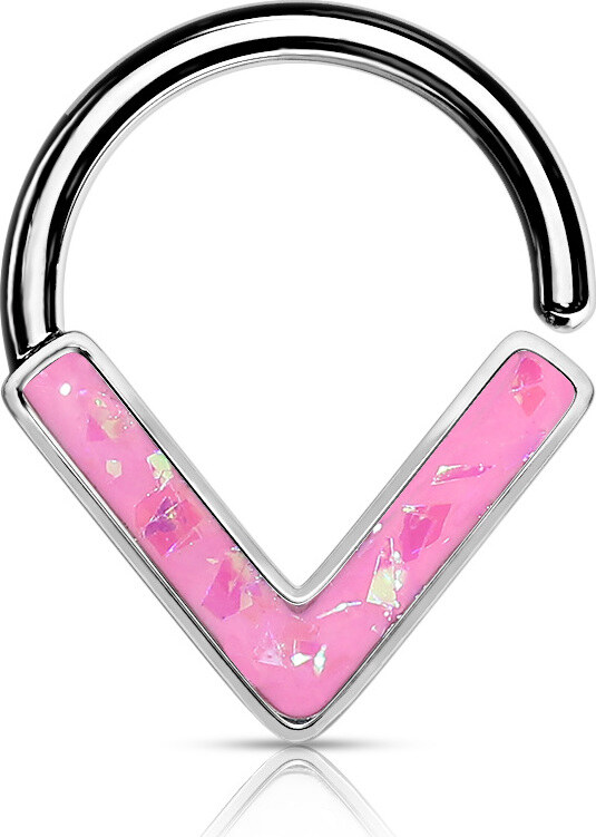 Atreya Rozevírací septum do špičky s glitrovým opálem