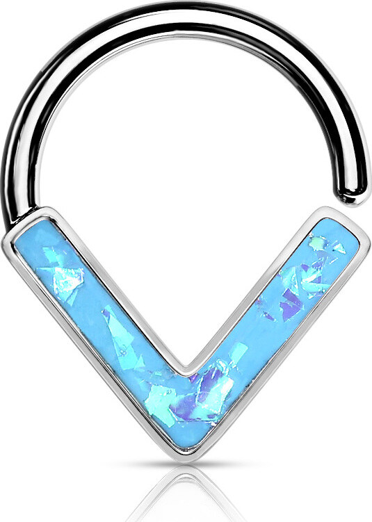 Atreya Rozevírací septum do špičky s glitrovým opálem