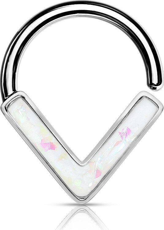 Atreya Rozevírací septum do špičky s glitrovým opálem