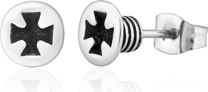 Sam's Artisans Náušnice Křížek 7 mm chirurgická ocel INM077