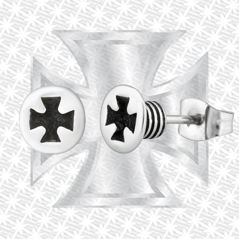 Sam's Artisans Náušnice Křížek 7 mm chirurgická ocel INM077