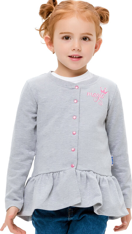 Winkiki Kids Wear Dívčí mikina Magic - šedý melanž