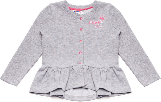 Winkiki Kids Wear Dívčí mikina Magic - šedý melanž